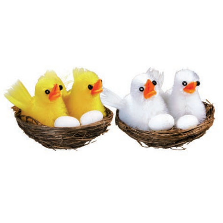Nido pollitos con huevos 5 cm 