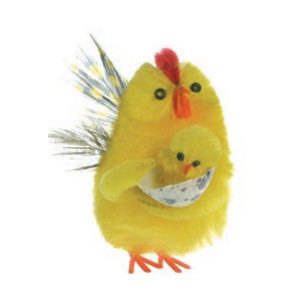 Gallo con cría en huevo 6 cm
