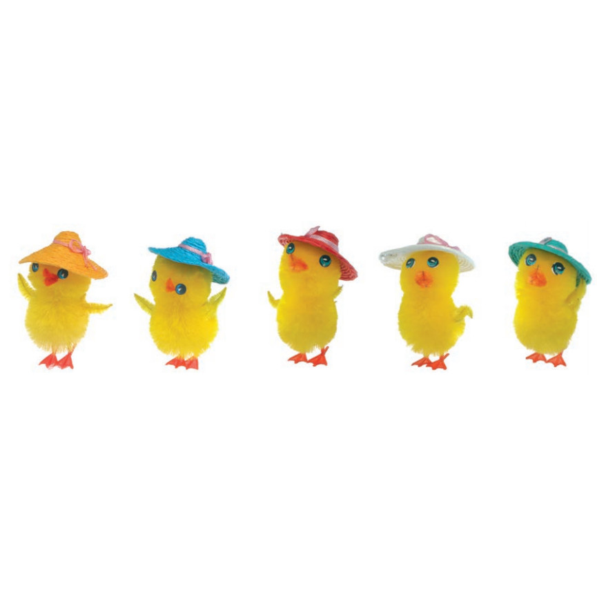 Pollo sombrero colores 5 cms 