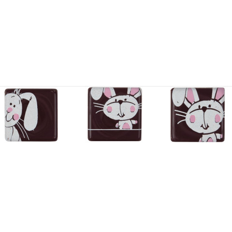 Placa conejitos chocolate 30x30 mm