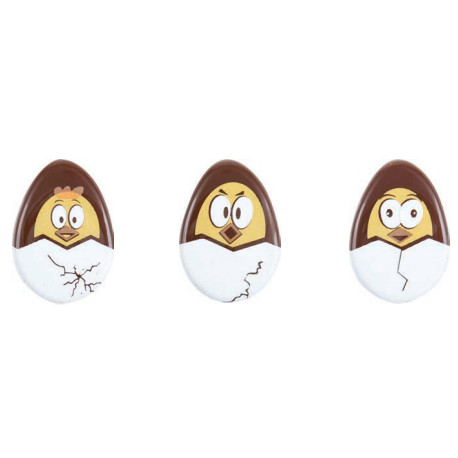 Placa oval hueco c/pollo chocolate 38x24 mm