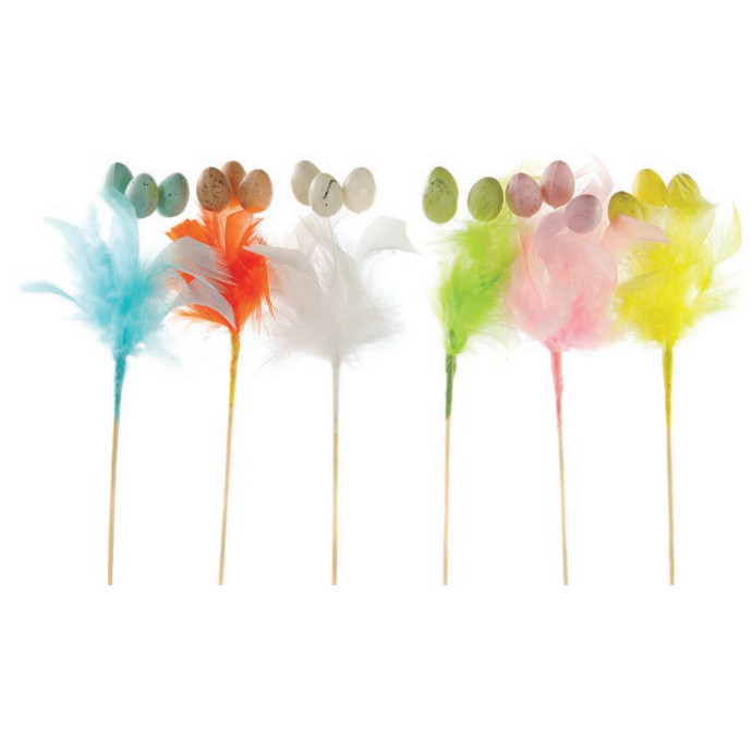 Pick plumas con huevos 15 cm