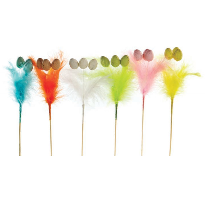 Pick plumas marabú con huevos 18 cm