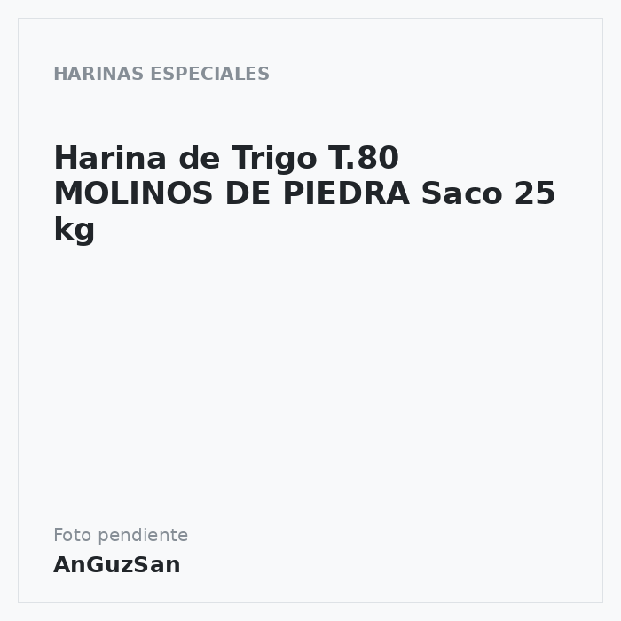 Harina de Trigo T.80 MOLINOS DE PIEDRA Saco 25 kg