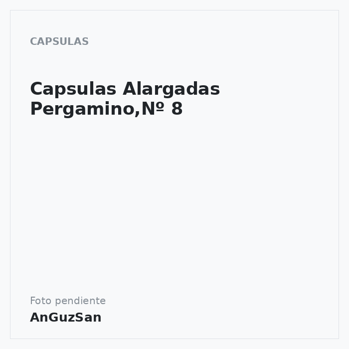 Capsulas Alargadas Pergamino,Nº 8 