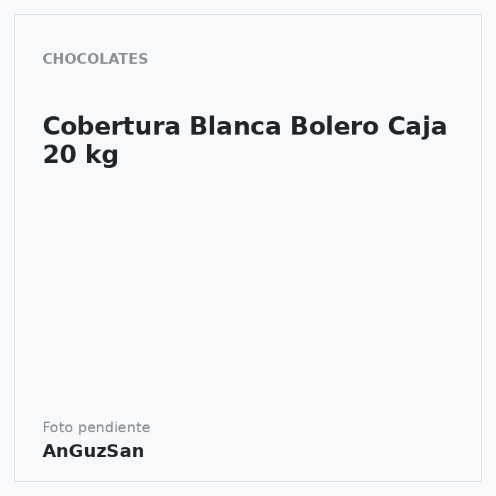 Cobertura Blanca Bolero Caja 20 kg