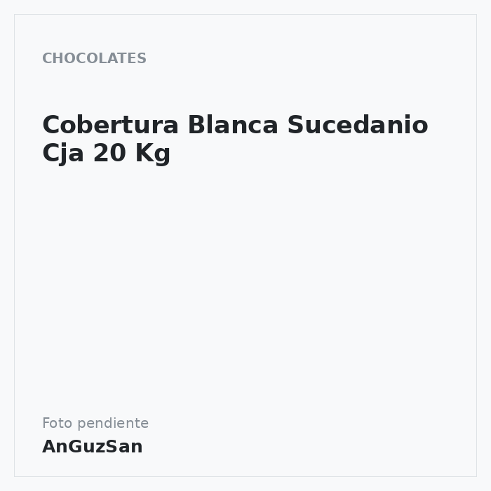 Cobertura Blanca Sucedanio Cja 20 Kg