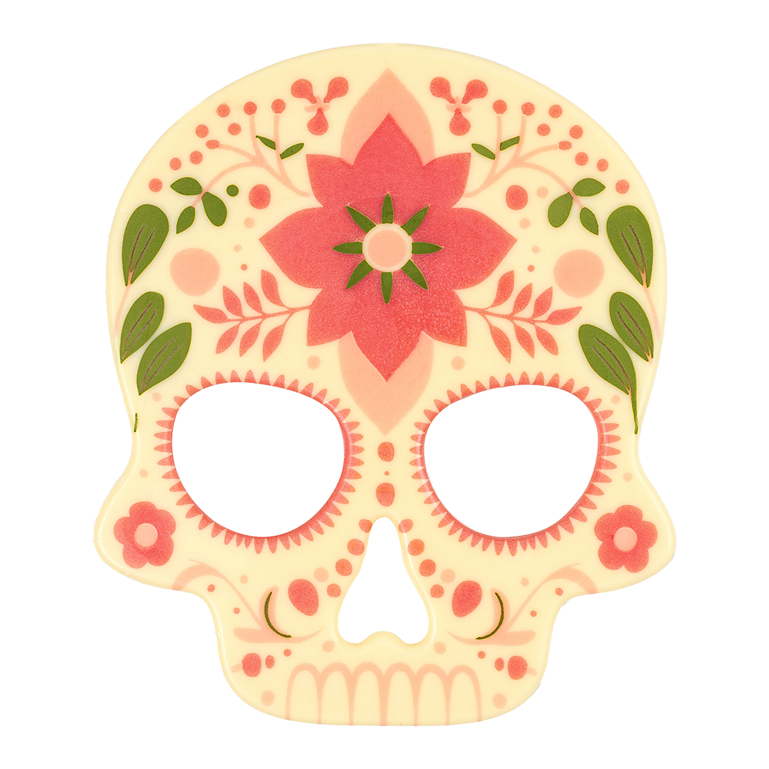 Calavera día de los muertos de chocolate blanco 135x115 mm (10 u.)
