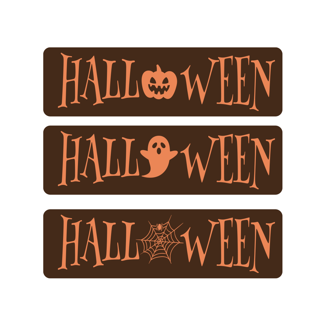 Letreros *Halloween* de chocolate negro 45x13 mm (312 u.)