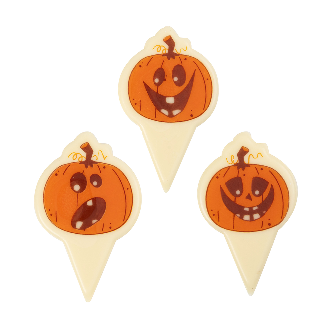 Pick Calabazas de Halloween de Chocolate Blanco h 57 mm (110 u.)