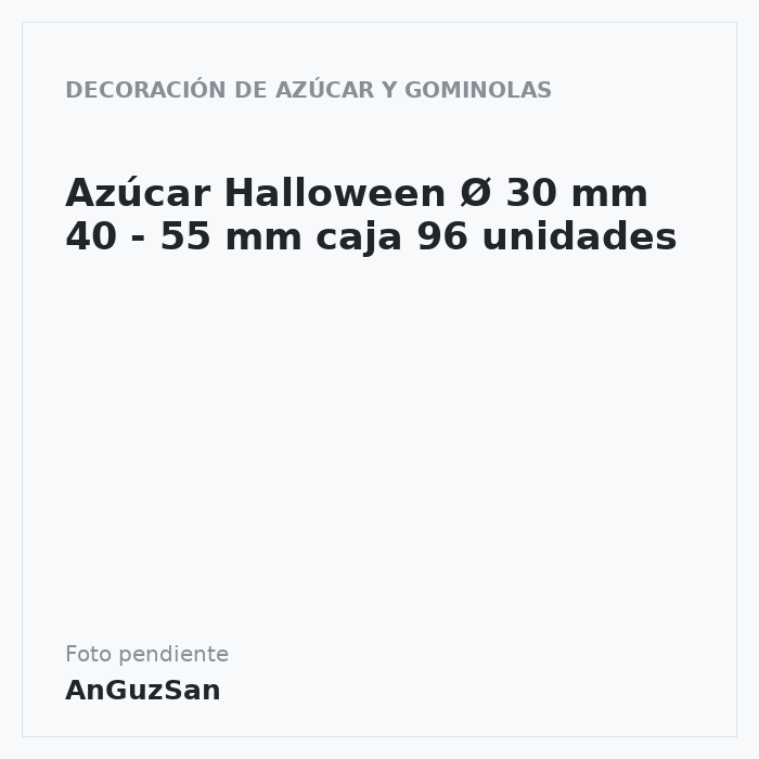Azúcar Halloween Ø 30 mm 40 - 55 mm caja 96 unidades · Artipas