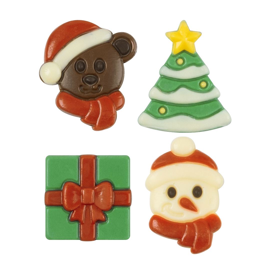 Conjunto navideño de chocolate blanco ø40 mm (96 u.)