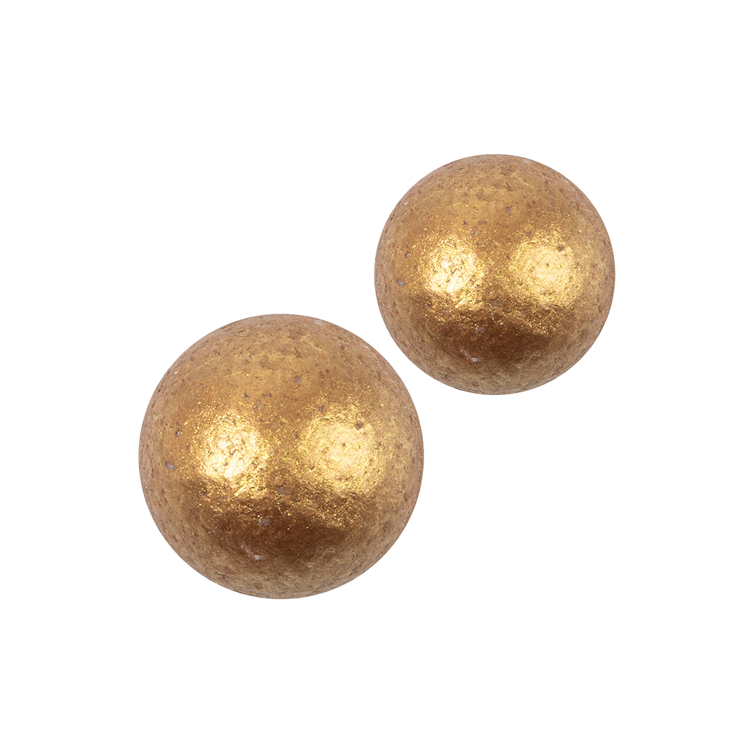 Esferas doradas de chocolate blanco ø28 mm (32 u.) y ø22 (108 u.)