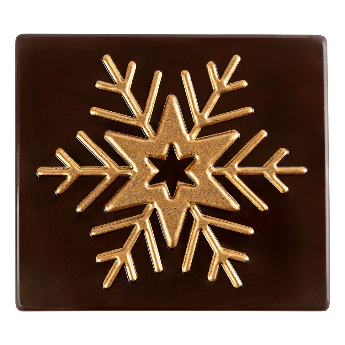 Final de tronco estrella de chocolate negro 90x80 mm (40 u.)