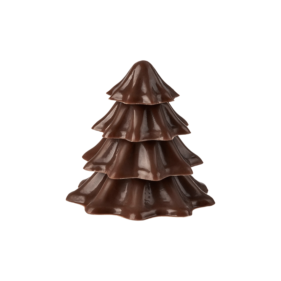 Árbol 3D de Navidad de chocolate negro h30 mm (24 u.)