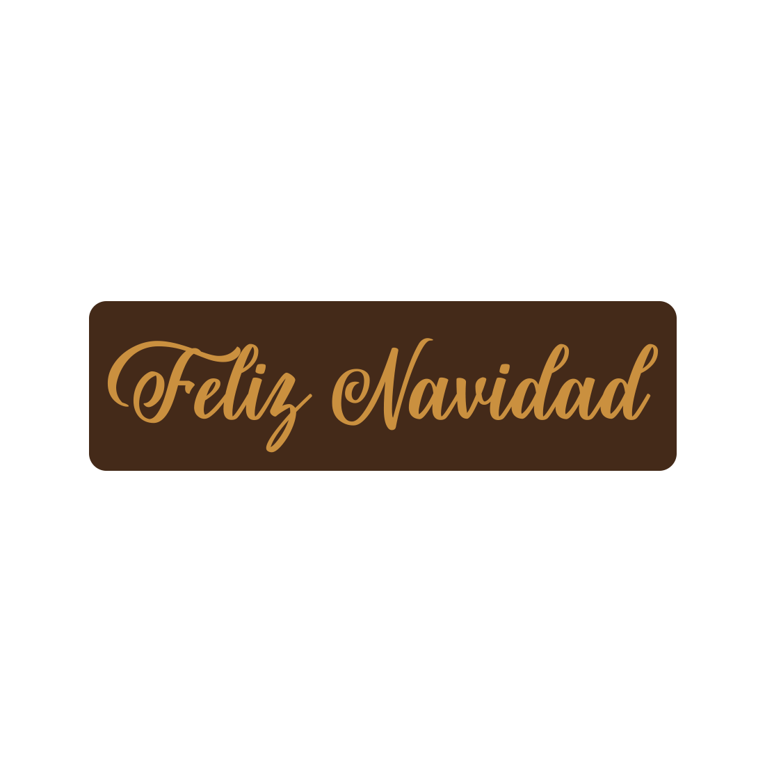 Placa *Feliz Navidad* de chocolate negro 45x13 mm (312 u.) · ref AR17027