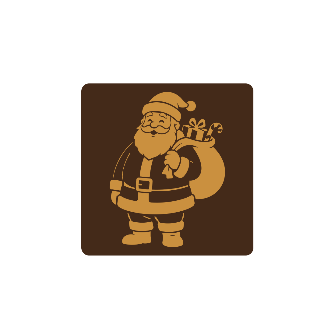 Placa Papá Noel de chocolate negro 40x40 mm (60 u.)