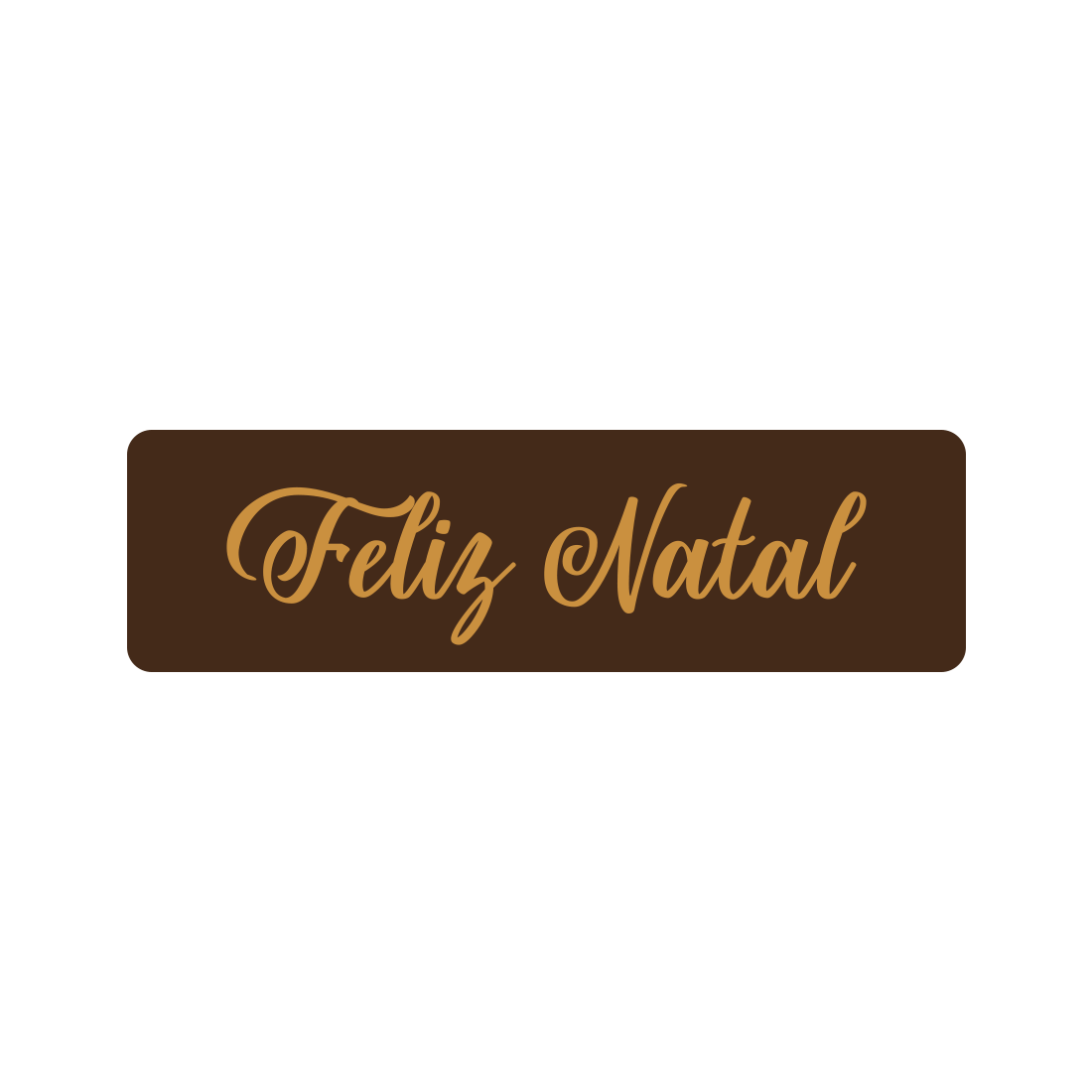 Placa *Feliz Natal* de chocolate negro 45x13 mm (312 u.)