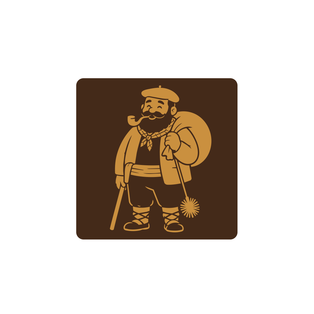 Placa Olentzero vasco de chocolate negro 40x40 mm (60 u.)