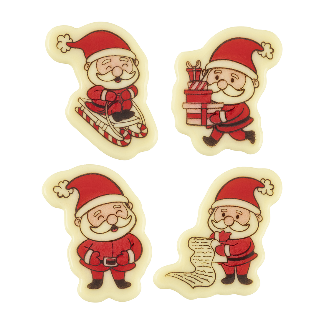 Placas Santa Claus de Chocolate Blanco h 45 mm (100 mm)