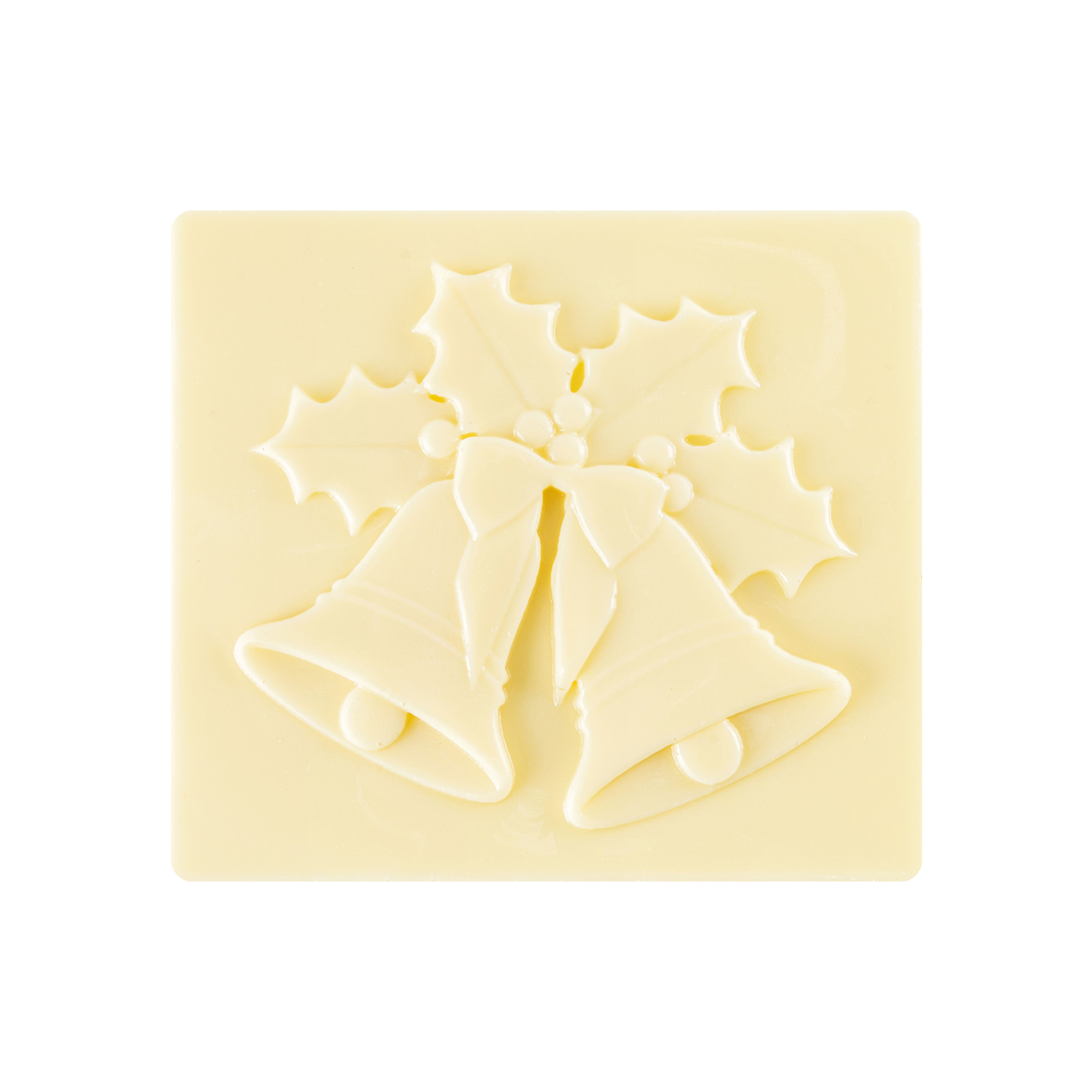 Final de Tronco Campanas de Navidad de Chocolate Blanco 90x80 mm (40 u.)