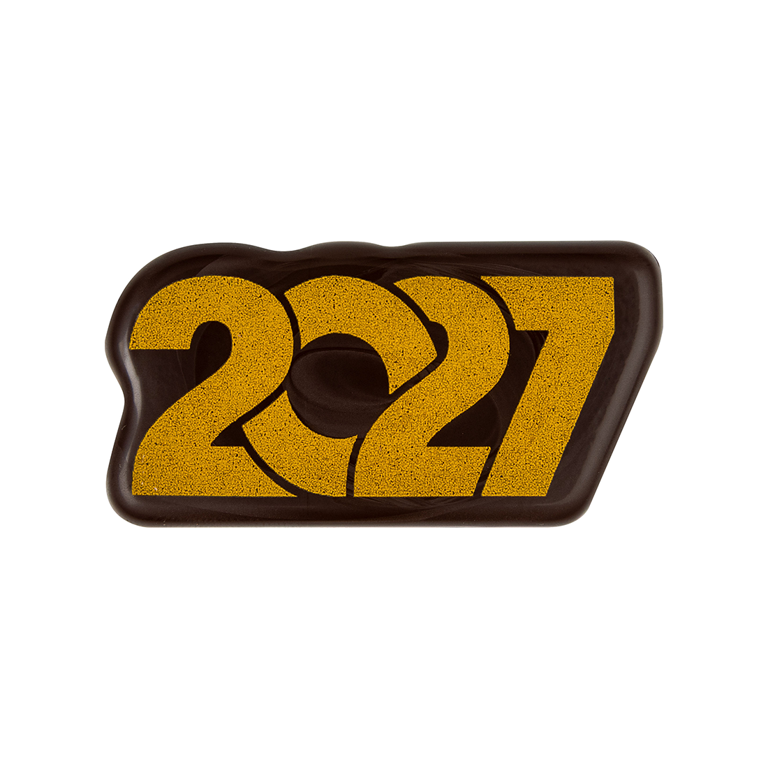 Letrero Año Nuevo *2027* de chocolate negro 45x23 mm (125 u.)
