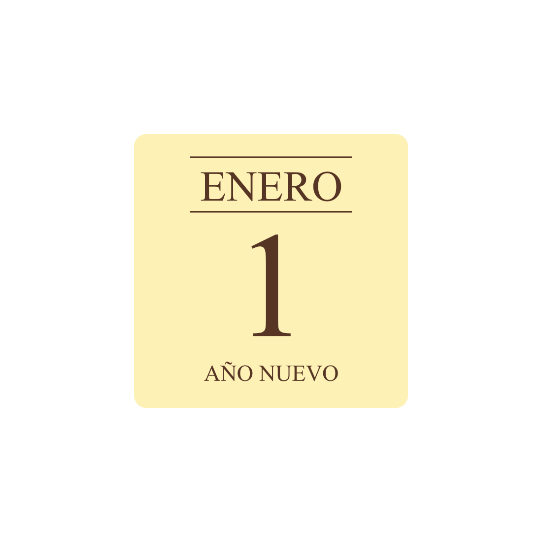 Placa 1 Enero Año Nuevo de chocolate blanco 30x30 mm (168 u.)