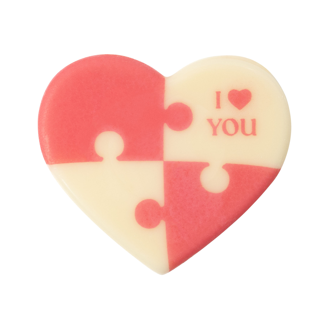 Corazón puzle de chocolate blanco ø55 mm (60 u.)