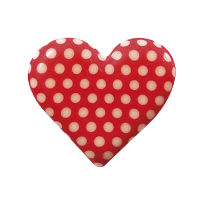Corazón Lunares de Chocolate Blanco