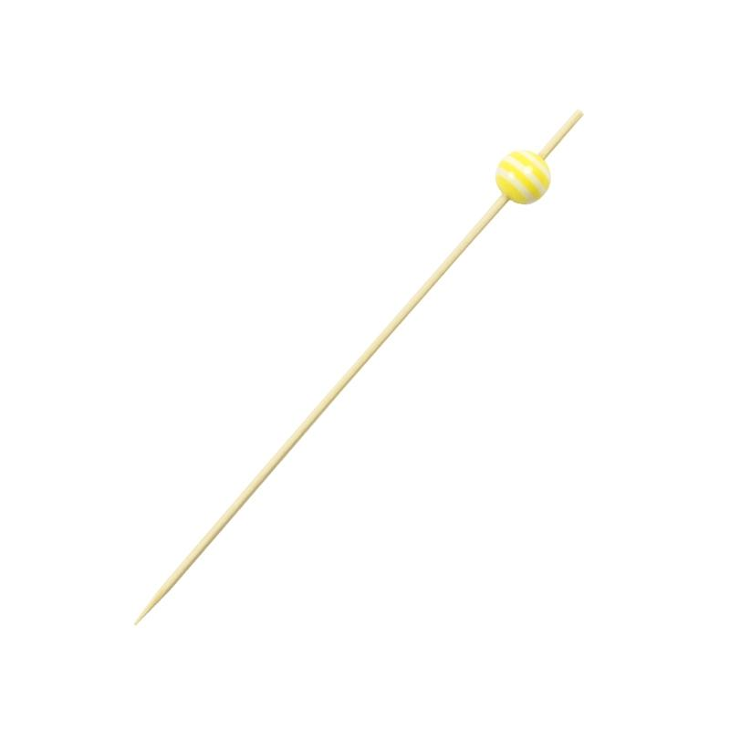 Brocheta de Bambú Peonza Blanca y Amarilla