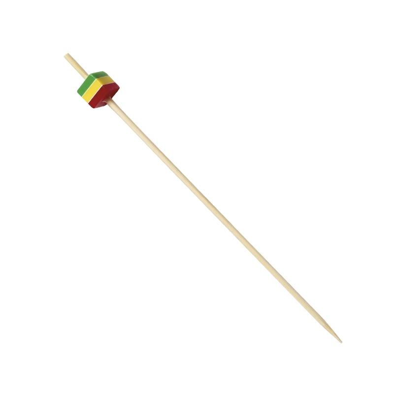 Brocheta de Bambú Cubo Tricolor