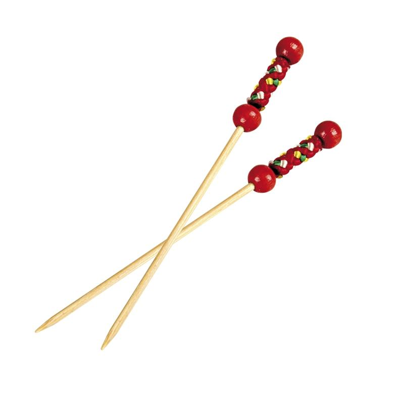 Brocheta de Bambú Perla Roja