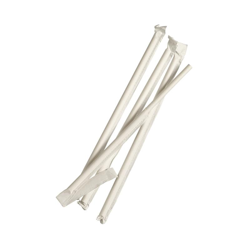 Pajita de Papel Blanca Envasada