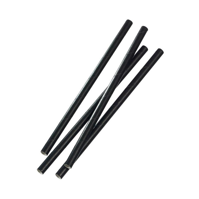 Pajita Negra de Papel