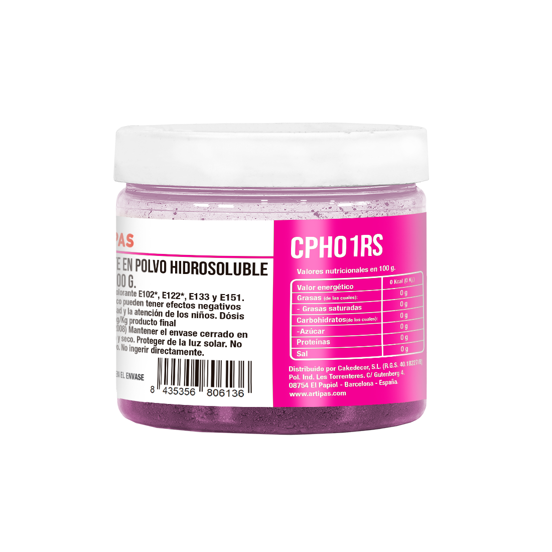 Colorante Rosa Hidrosoluble en Polvo