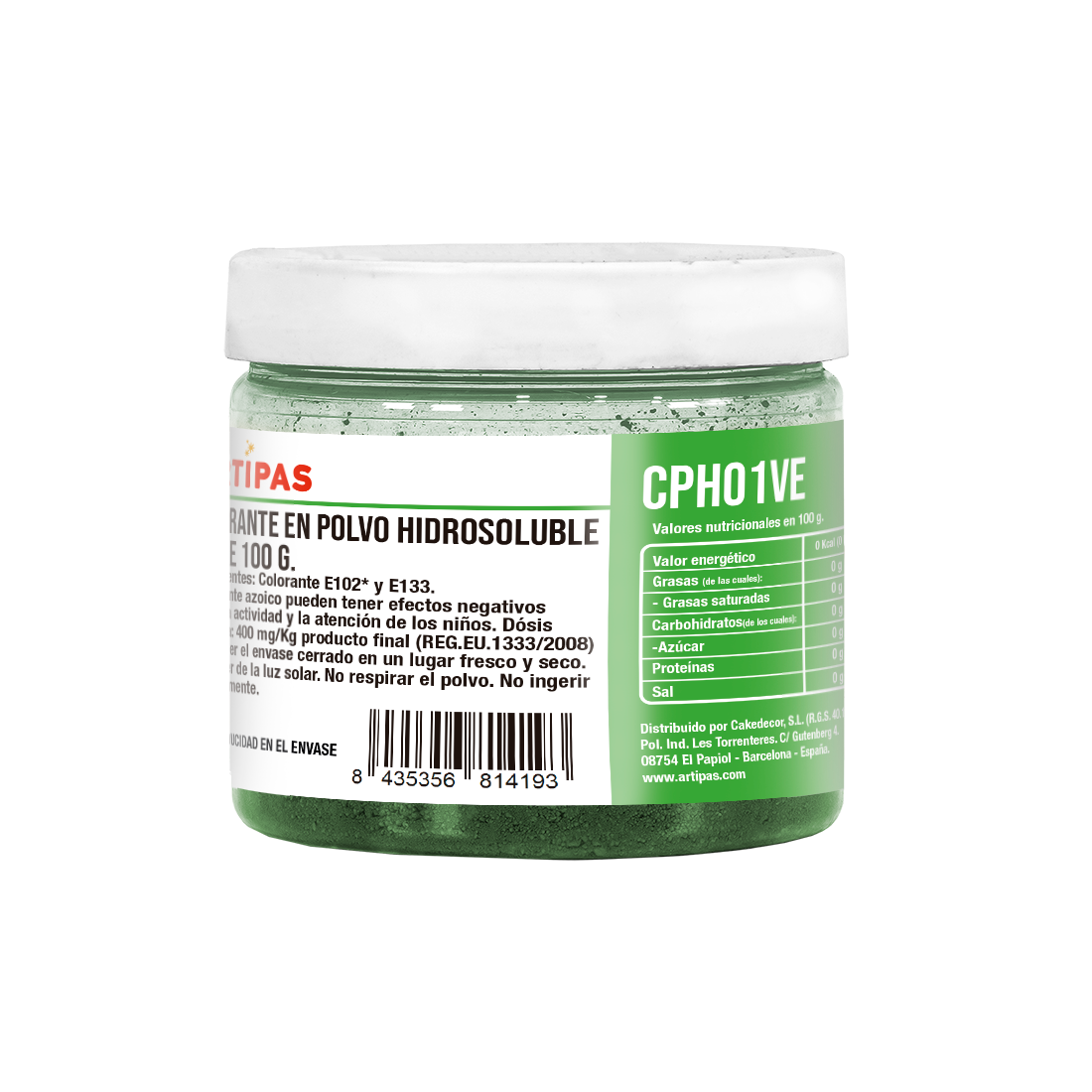 Colorante Verde Hidrosoluble en Polvo