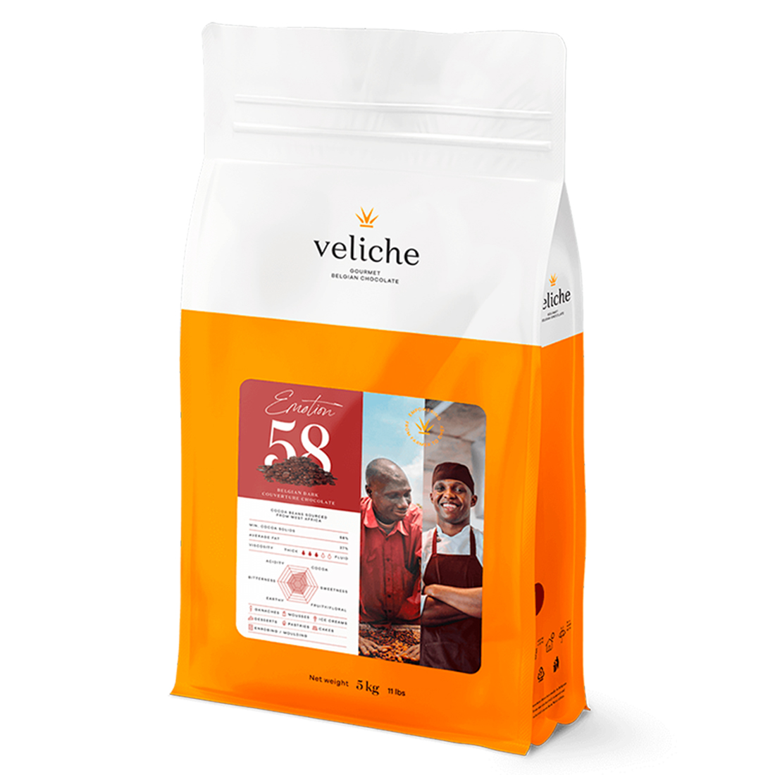 Emotion 58. Cobertura de Chocolate Negro 58 % 5 kg