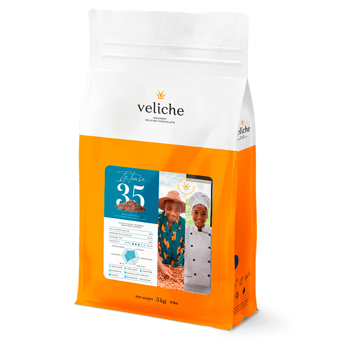 Intense 35. Cobertura de Chocolate con Leche 35 % 5 kg