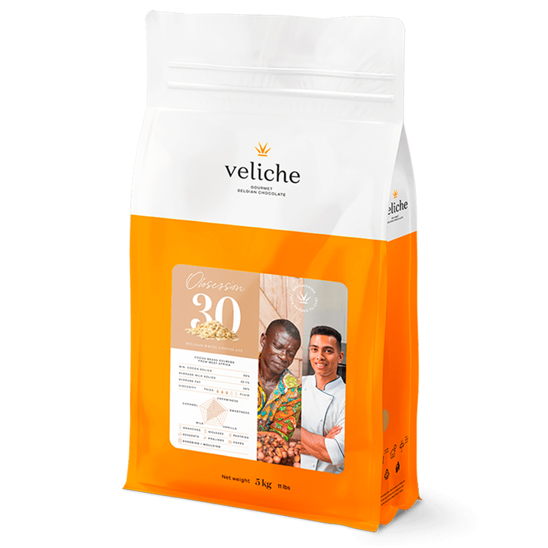Obsession 30. Cobertura de Chocolate Blanco 30 % 5 kg