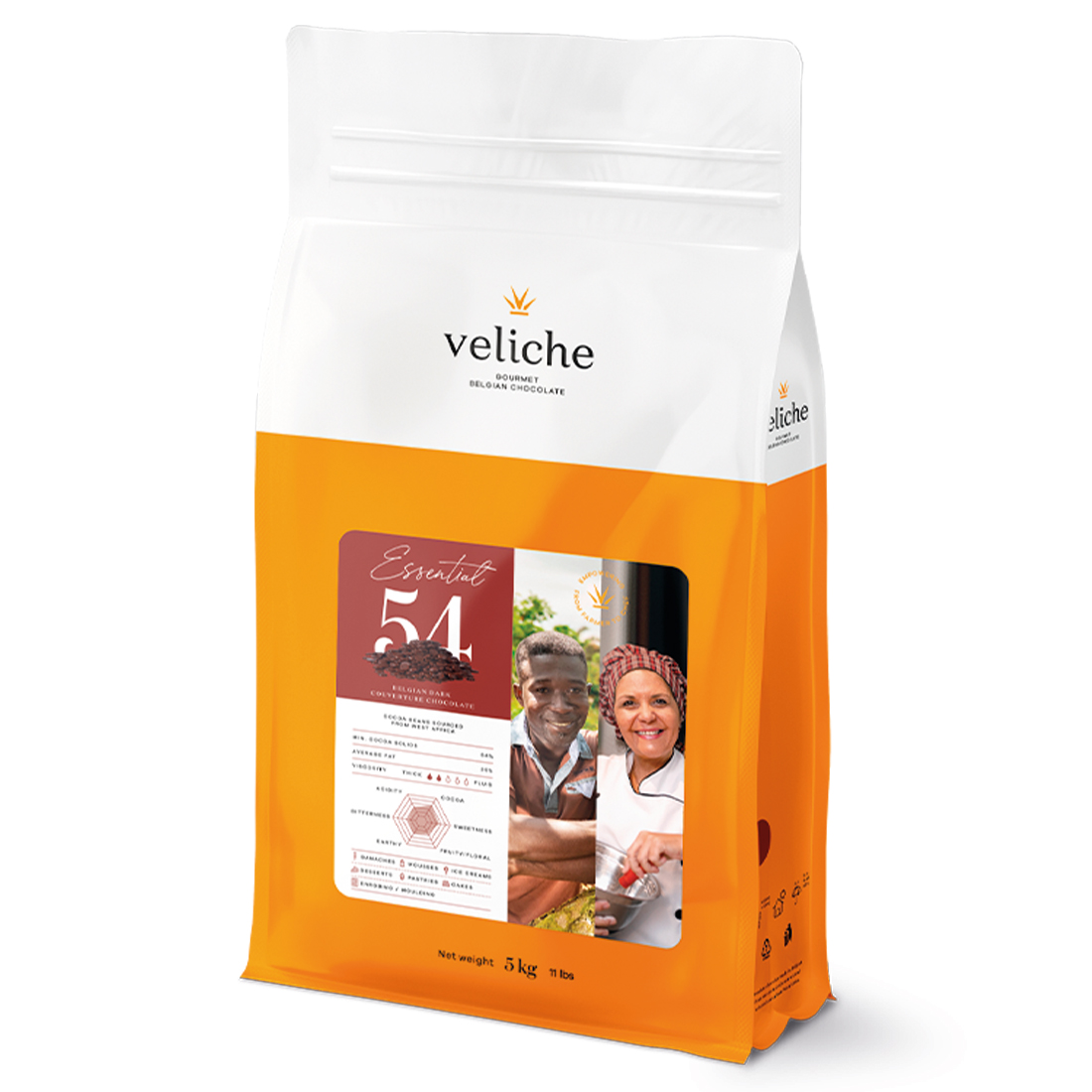 Essential 54. Cobertura de Chocolate 54 % 5 Kg