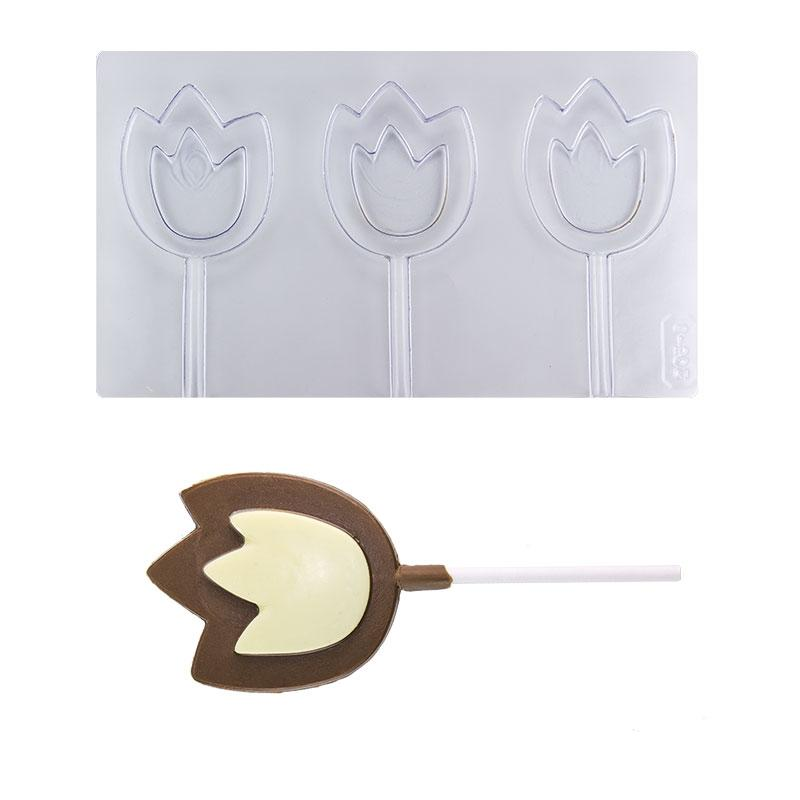 Molde 3 Piruletas Tulipán