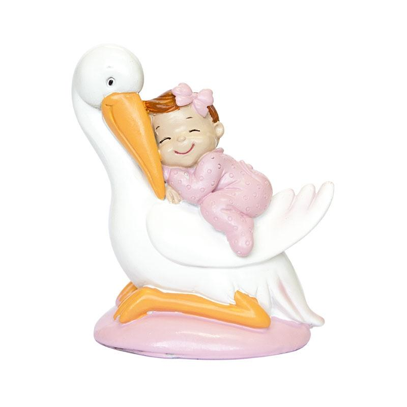 Cigüeña Bebé Dormido Rosa