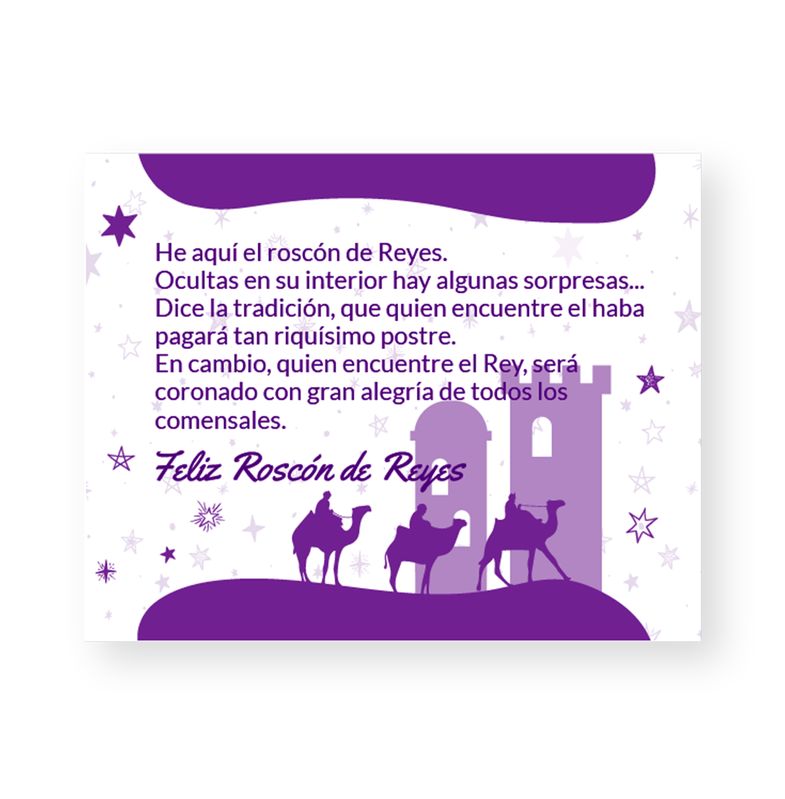 Tarjeta Reyes Cartulina Castellano