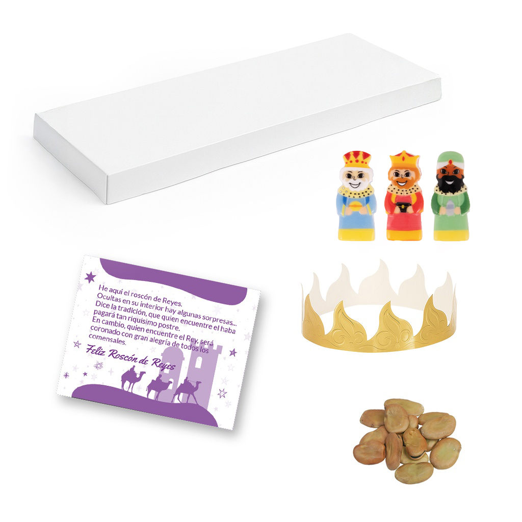 Set para Roscón Rey + Haba Sin Envolver + Tarjeta Castellano