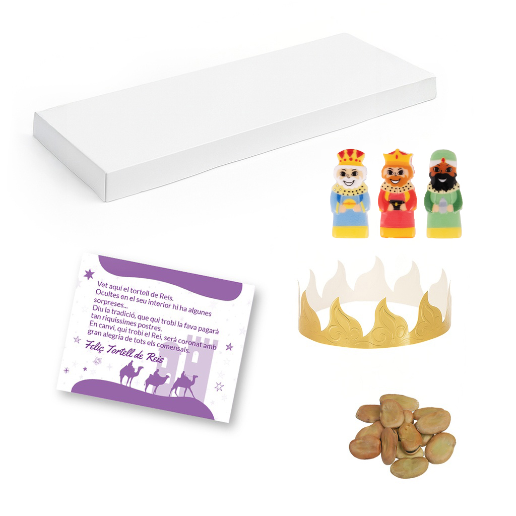 Set para Roscón Rey + Haba Sin Envolver + Tarjeta Catalán