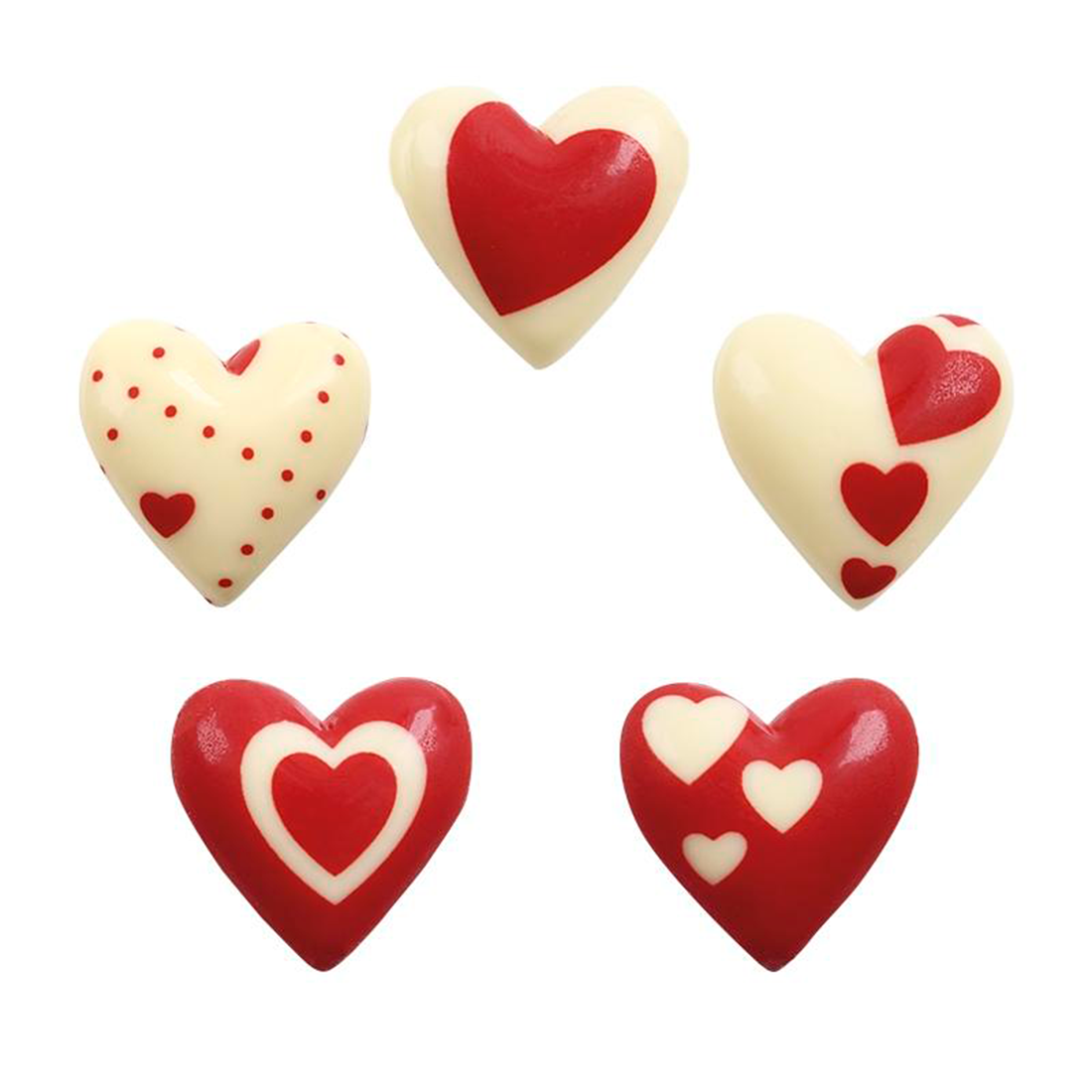 Corazones Blancos y Rojos