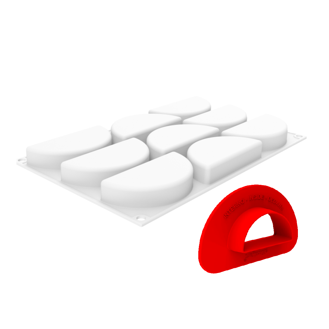 Rainbow Silicone Mould 80 n.9 100x21 h50 mm + cutter · ref MOL36385