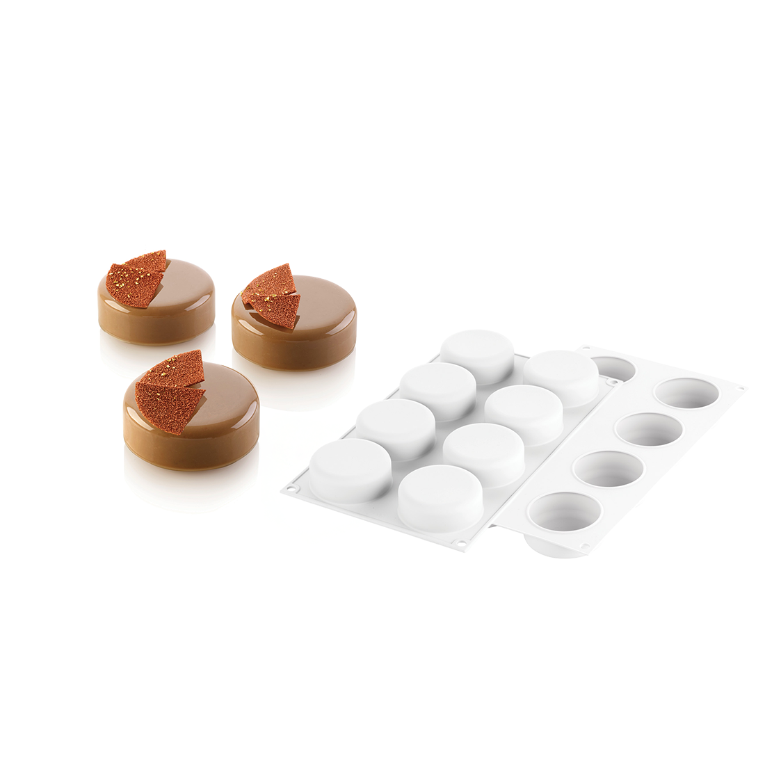 Molde de Silicona 8 Piezas ø65 h25 mm 80 ml