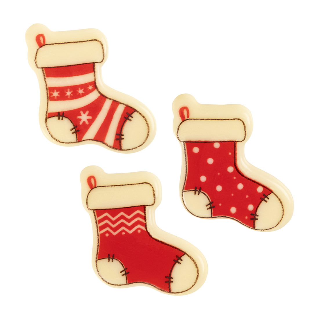 Calcetín de Navidad con Asa de Chocolate Blanco 33x31 mm (160 u.)