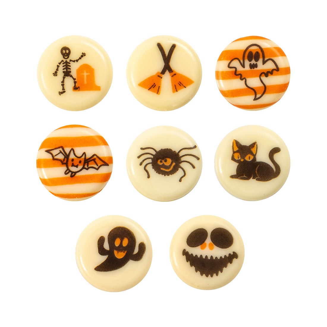 Placas Redondas de Halloween de Chocolate Blanco ø 20 mm (300 u.)